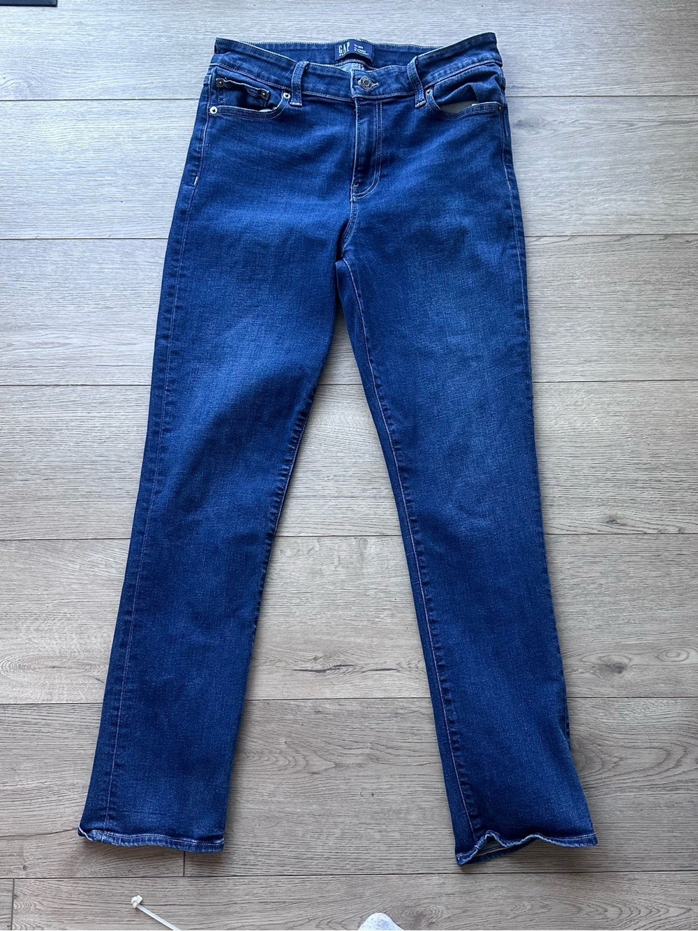 Gap Denim Classic Straight‎ Jeans Women’s 10/30R Dark Wash Stretch Mid Rise